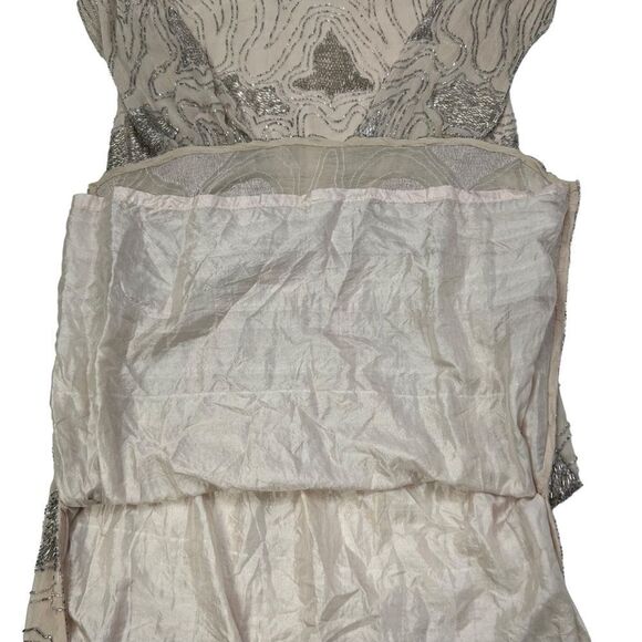 Vintage 100% Silk Swee Lo Hand Beaded Art Deco Midi Dress Size Small - Picture 10 of 13